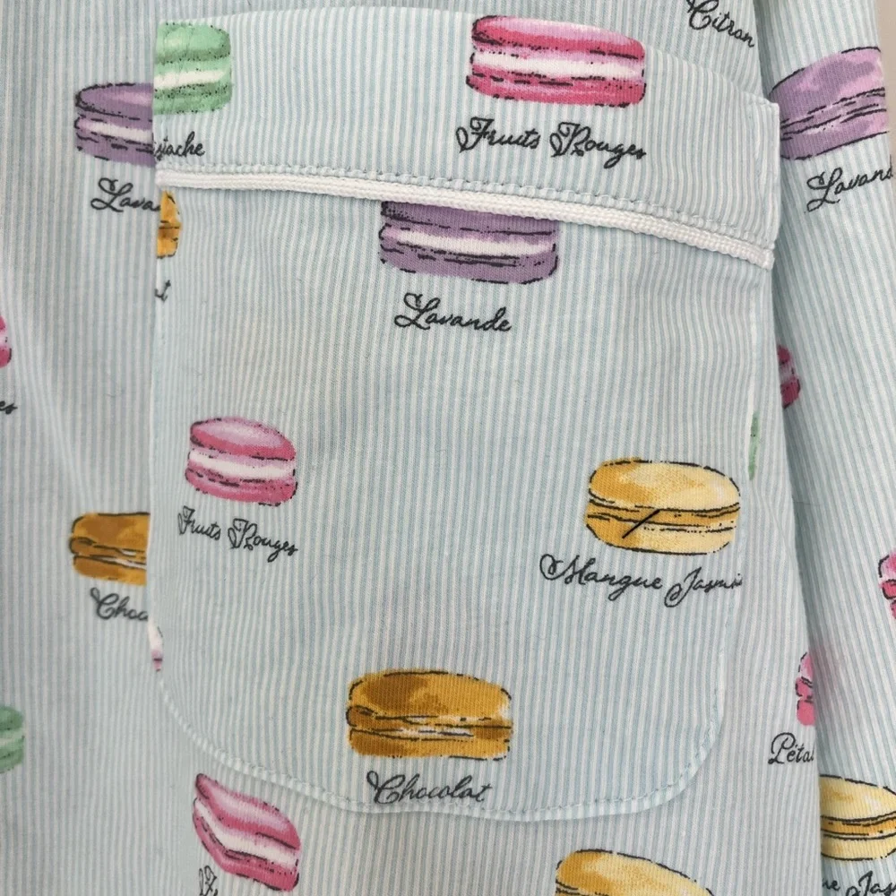 BedHead Pajamas 2X Macaron Print Pajama Set Blue Parisian Macarons PJs - Picture 3 of 9